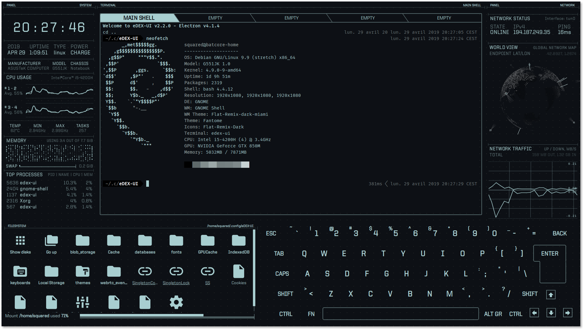 42.6k Star开源神器，eDEX-UI，打造你的科幻终端