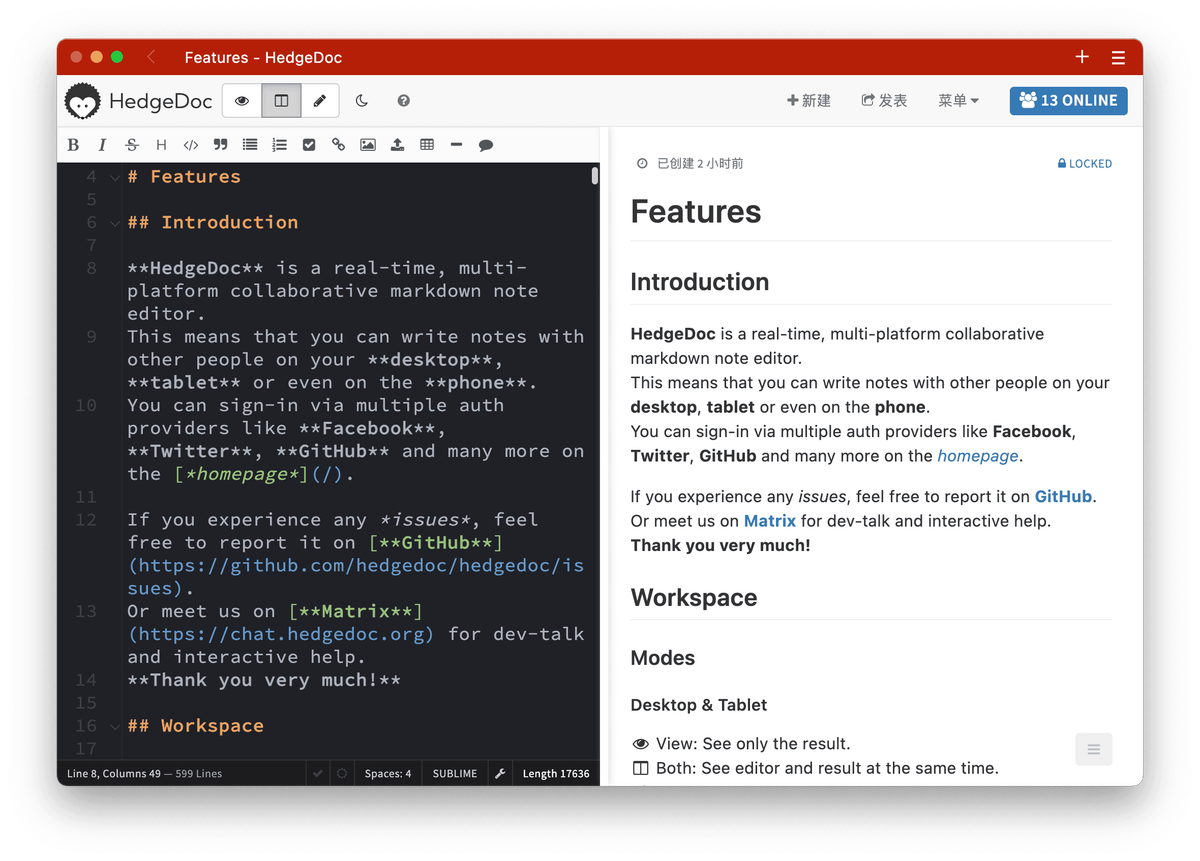 hedgedoc/hedgedoc：6.1k Star开源神器，打造实时协作的 Markdown 笔记